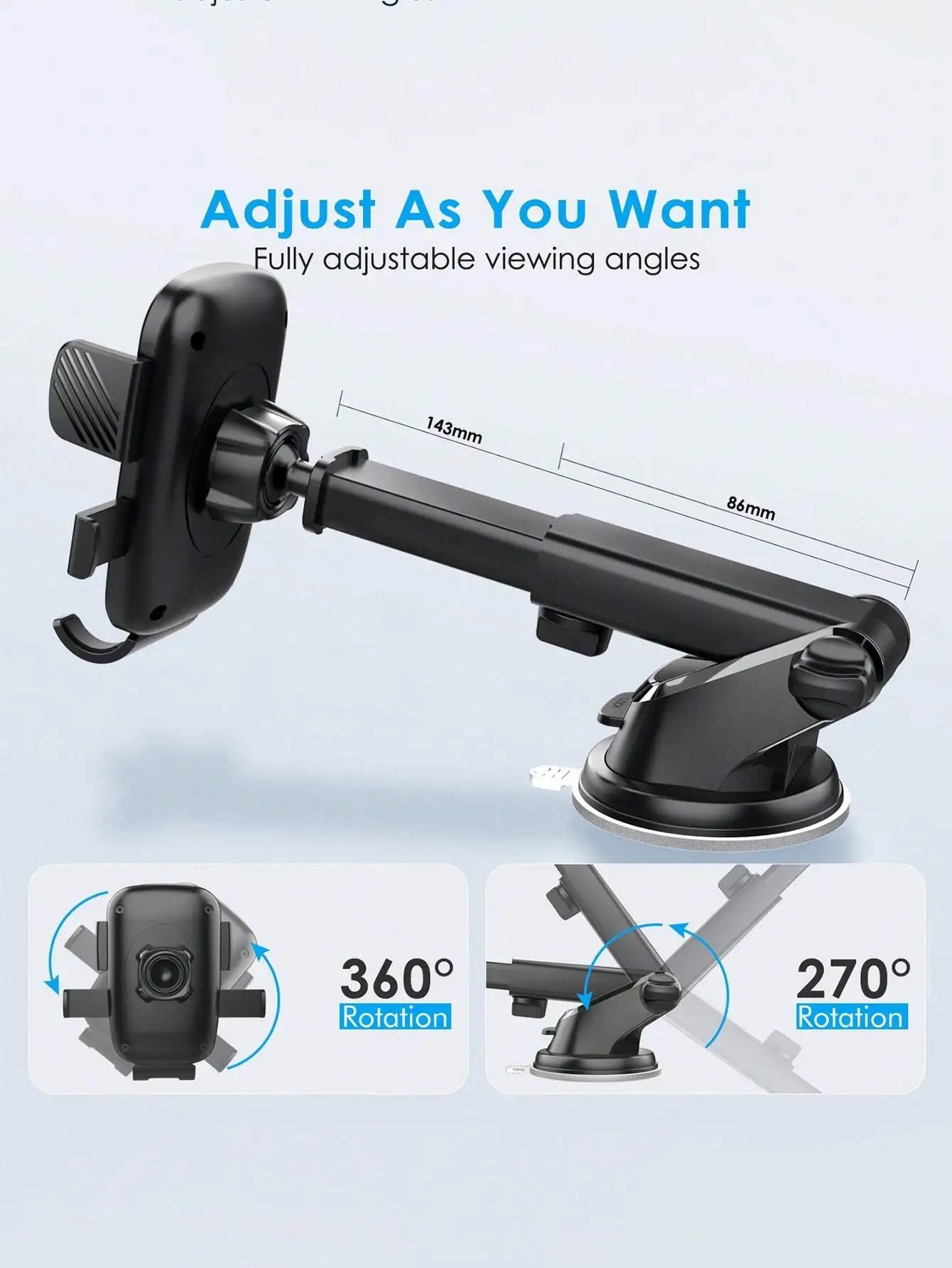 2024 Car Phone Holder Mount for Dashboard Windshield & Air Vent