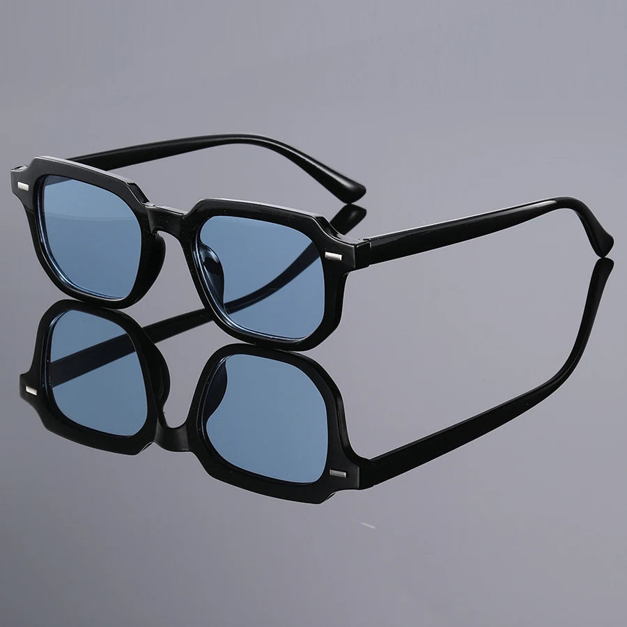 1Pc Men'S Fashion Glasses New Trendy Square Frame Retro Rivet Y2K Music Festival Cool Street Style Decoration Suitable for Daily