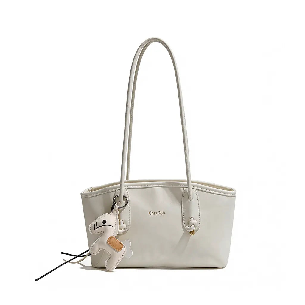 Women'S Elegant Pastel Pink Shoulder Bag, 2026 Fashionable PU Leather Tote with Cute Pony Pendant for Everyday Use, Casual Chic Versatile High-Quality Work Bag Hobo Purse Trendy All-Match Commuter Bag Pu Tote Satchel Crossbody Tote Bag