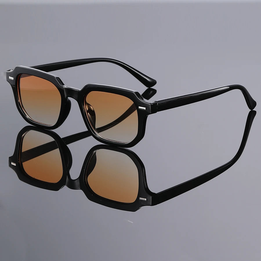 1Pc Men'S Fashion Glasses New Trendy Square Frame Retro Rivet Y2K Music Festival Cool Street Style Decoration Suitable for Daily