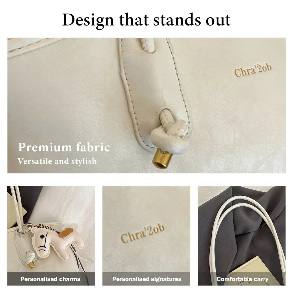 Women'S Elegant Pastel Pink Shoulder Bag, 2026 Fashionable PU Leather Tote with Cute Pony Pendant for Everyday Use, Casual Chic Versatile High-Quality Work Bag Hobo Purse Trendy All-Match Commuter Bag Pu Tote Satchel Crossbody Tote Bag