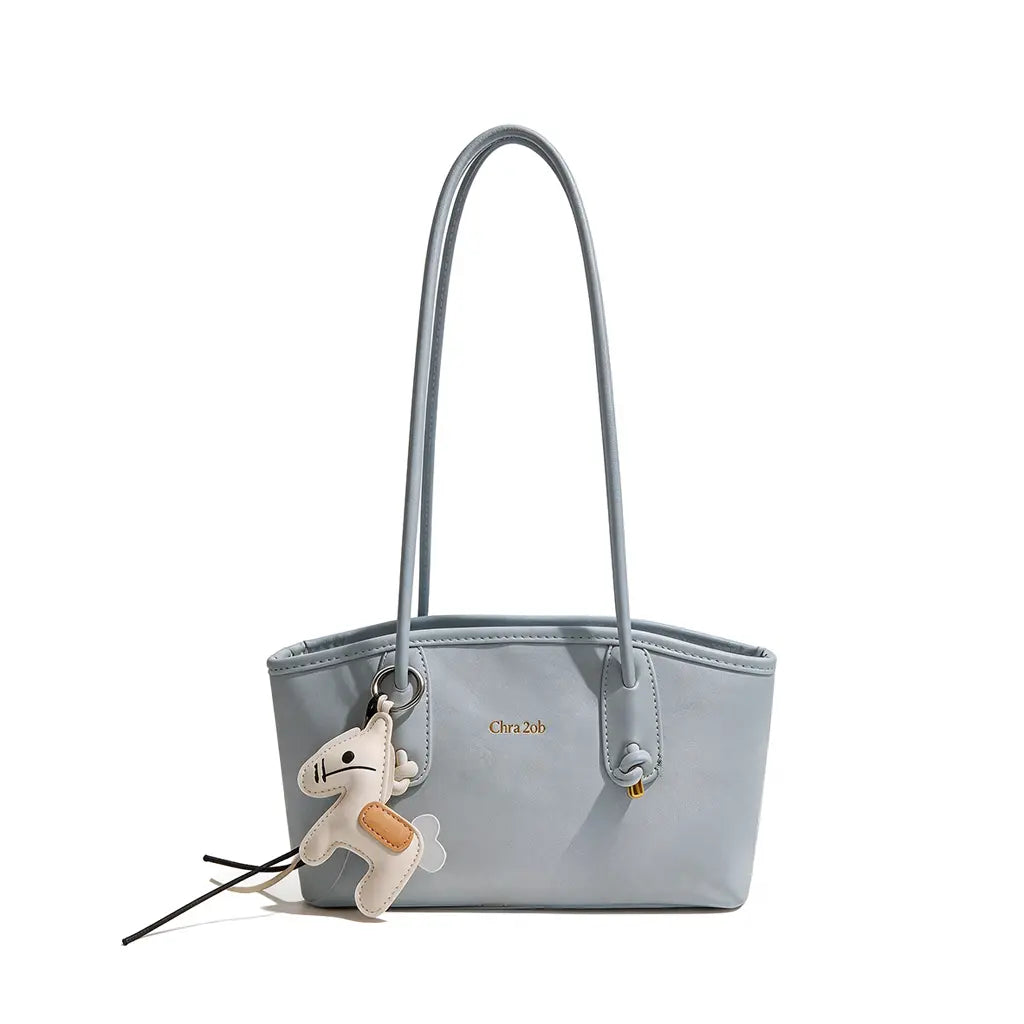 Women'S Elegant Pastel Pink Shoulder Bag, 2026 Fashionable PU Leather Tote with Cute Pony Pendant for Everyday Use, Casual Chic Versatile High-Quality Work Bag Hobo Purse Trendy All-Match Commuter Bag Pu Tote Satchel Crossbody Tote Bag