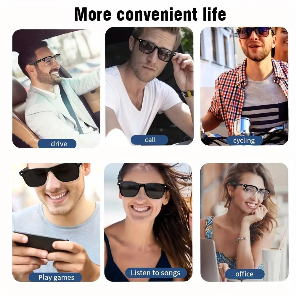 Senbono Smart Glasses - Bluetooth Audio, Transparent Lenses & Mic – Perfect Gift for Tech Lovers!