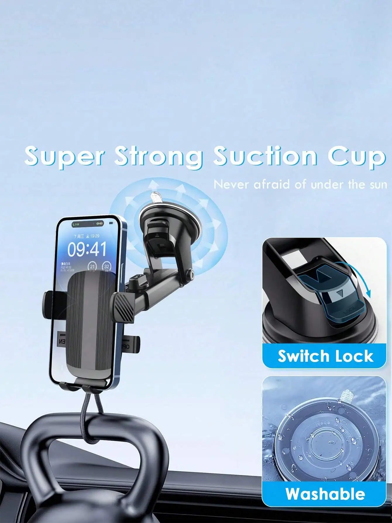 2024 Car Phone Holder Mount for Dashboard Windshield & Air Vent