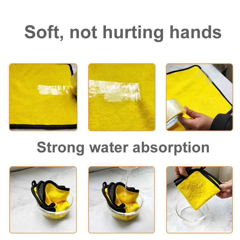 3/5/10 Pcs Extra Soft Car Wash Microfiber Towel Car Cleaning Drying Cloth Car Care Cloth Detailing Car Washtowel Never Scrat