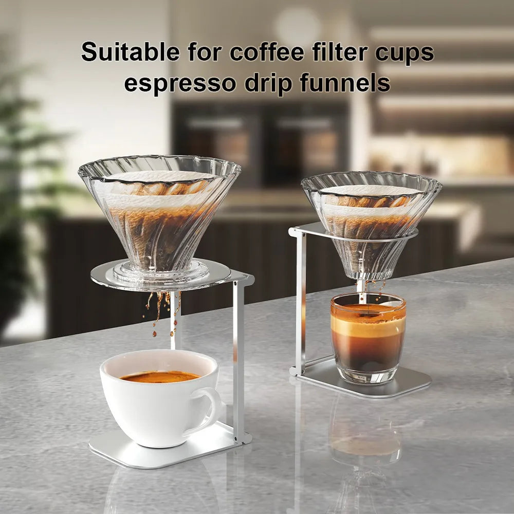 2025 Upgrade Foldable Aluminum Coffee Stand, Portable Adjustable Height Machine Holder Universal for Outdoor Camping